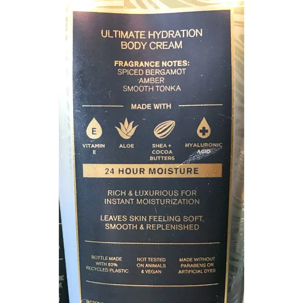 Bath & Body Works After Dark Men's Ultimate Hydration Body Cream x2 Smooth Tonka